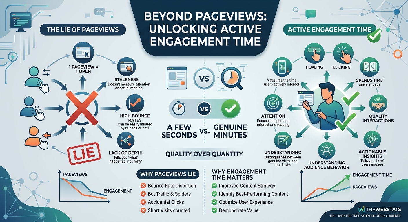 What is Active Engagement Time & Why Pageviews Lie | TheWebstats